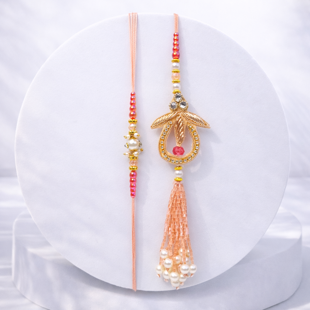 Rose Gold Tassel Bhaiya Bhabhi Set
