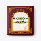 Green Kundan Couple Rakhi