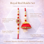 Traditional Red Silk Jhumka Set