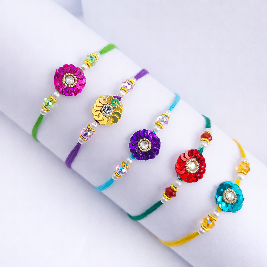 Fancy Floral Rakhi Pack of 5