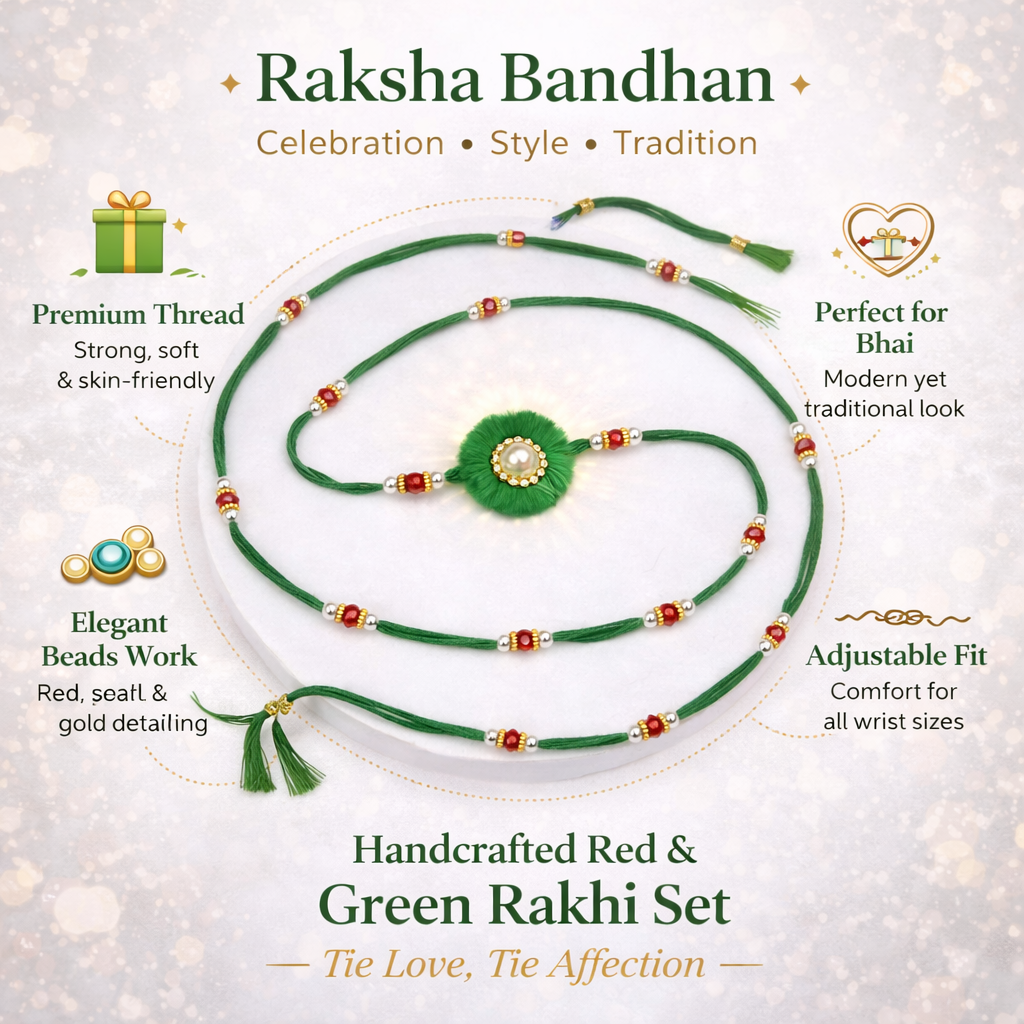 Premium Green Thread Rakhi