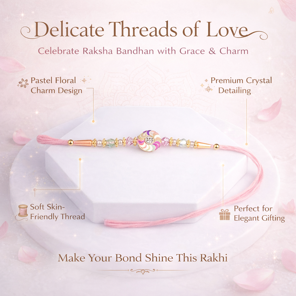 Multicolor Sequin Floral Rakhi