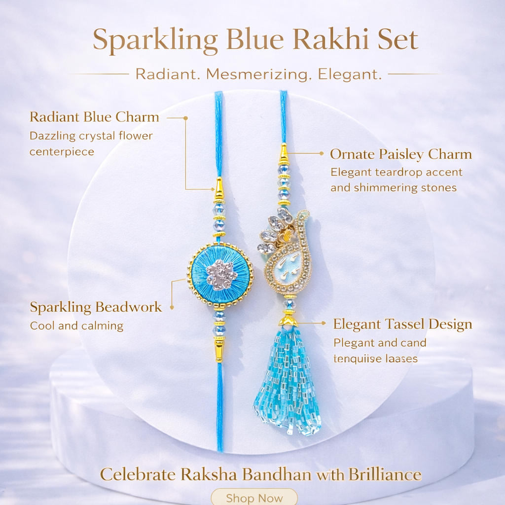 Sky Blue Paisley Bhaiya Bhabhi Set