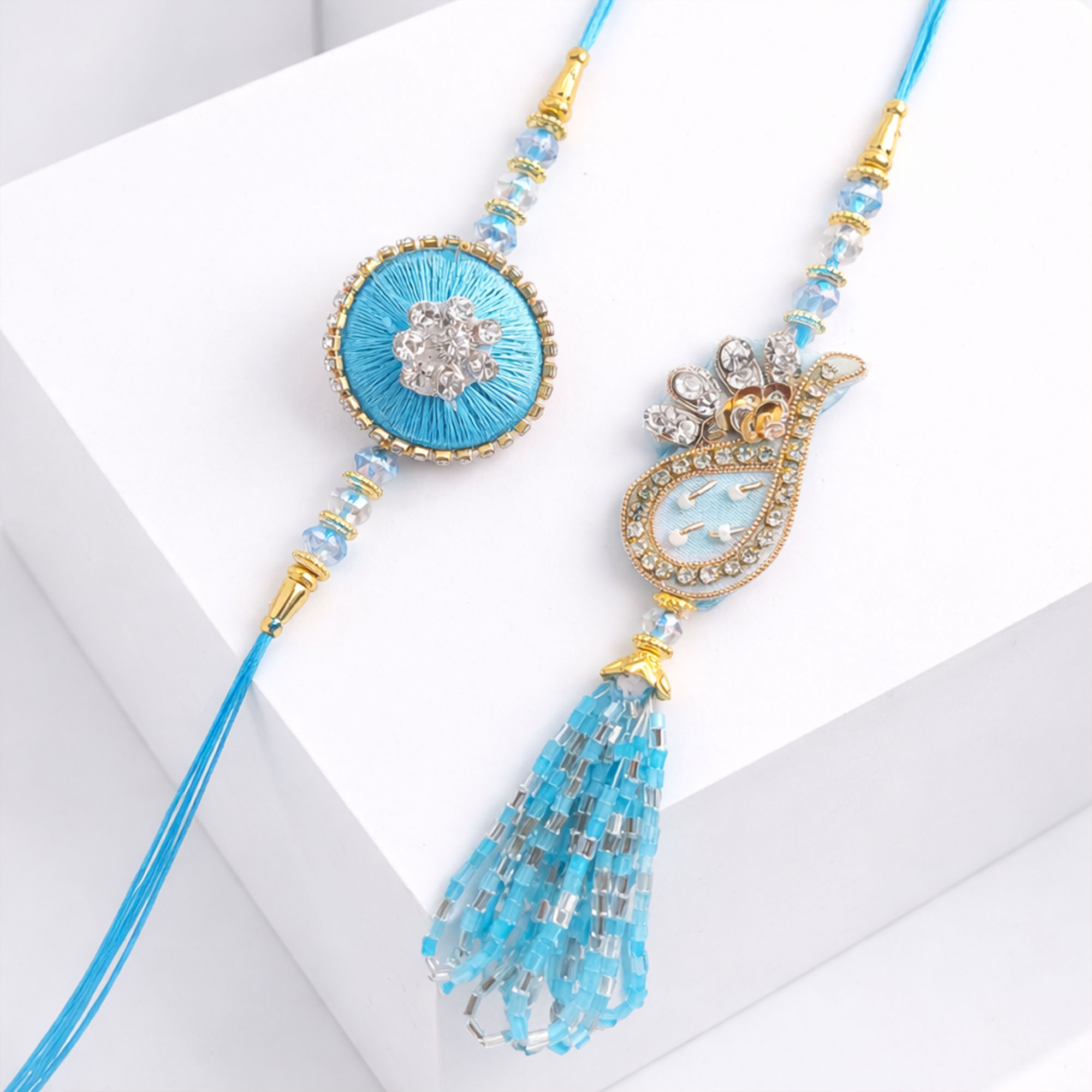 Sky Blue Paisley Bhaiya Bhabhi Set