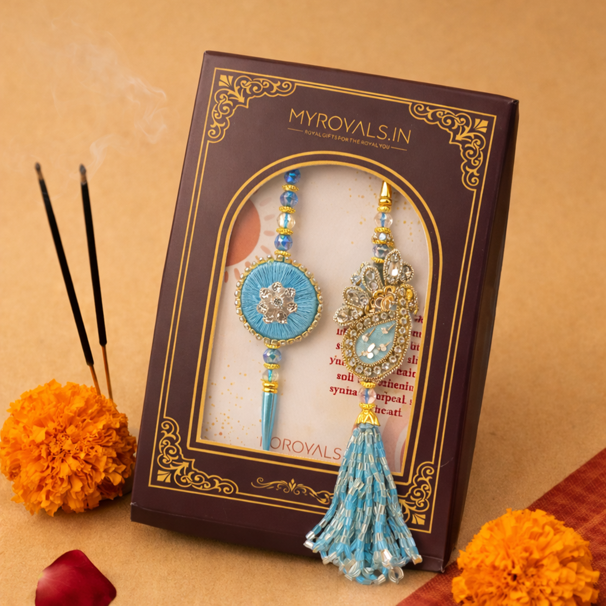 Sky Blue Paisley Bhaiya Bhabhi Set