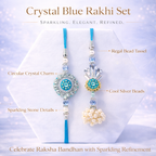 Turquoise Crystal Bhaiya Bhabhi Set