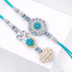 Turquoise Crystal Bhaiya Bhabhi Set