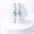 Turquoise Crystal Bhaiya Bhabhi Set