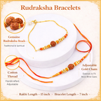 Rudraksha Bead Rakhi with Gold-Tone Chain Accent