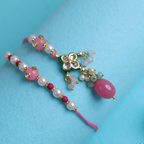 Exquisite Bhaiya Bhabhi Rakhi Set – Handcrafted Pearl & Kundan Collection