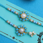 Exquisite Bhaiya Bhabhi Rakhi Set – Handcrafted Pearl & Kundan Collection