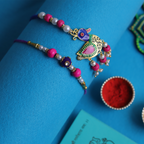 Royal Emerald Green Bhaiya Bhabhi Rakhi Set – Handcrafted Traditional Couple Collection