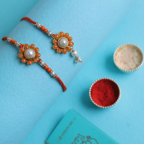 Divine Rudraksha & Sandalwood Bhaiya Bhabhi Rakhi Set – Handcrafted Spiritual Collection