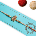 Divine Golden Ganesha Rakhi with Roli-Chawal