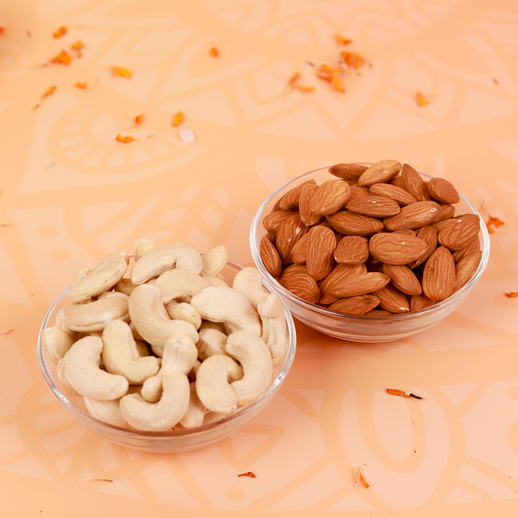 Bhaiya Bhabhi Rakhi Set with Personalized Dry Fruit Box