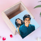 Regal Teal Zardosi Bhaiya Bhabhi Rakhi Set & Personalized Dry Fruit Gift Box