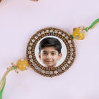 Personalized Photo Kids Rakhi with Roli Chawal Set - Custom Picture Rakhi for Little Brother