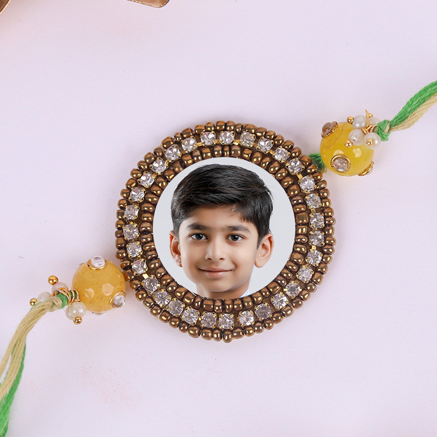 Personalized Photo Kids Rakhi with Roli Chawal Set - Custom Picture Rakhi for Little Brother