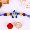Personalized Star Photo Kids Rakhi with Roli Chawal Set - Custom Picture Rakhi for Little Brother