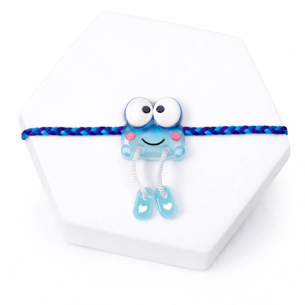 Cute Blue Smiley Kids Rakhi