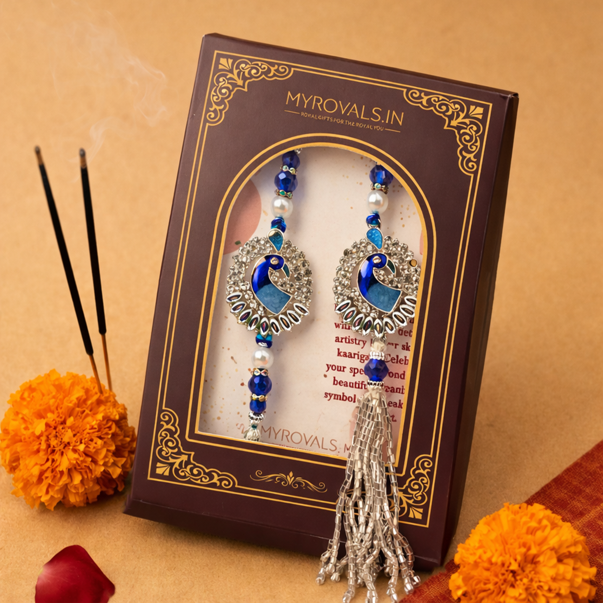 Silver Peacock Bhaiya Bhabhi Set