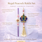 Peacock Meenakari Bhaiya Bhabhi Rakhi Set