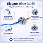 Royal Blue Floral Stone Rakhi