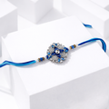 Royal Blue Floral Stone Rakhi