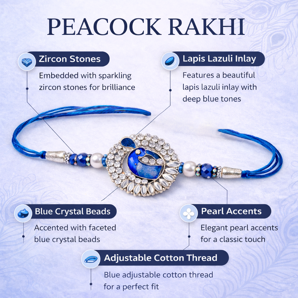 Elegant Peacock Rakhi
