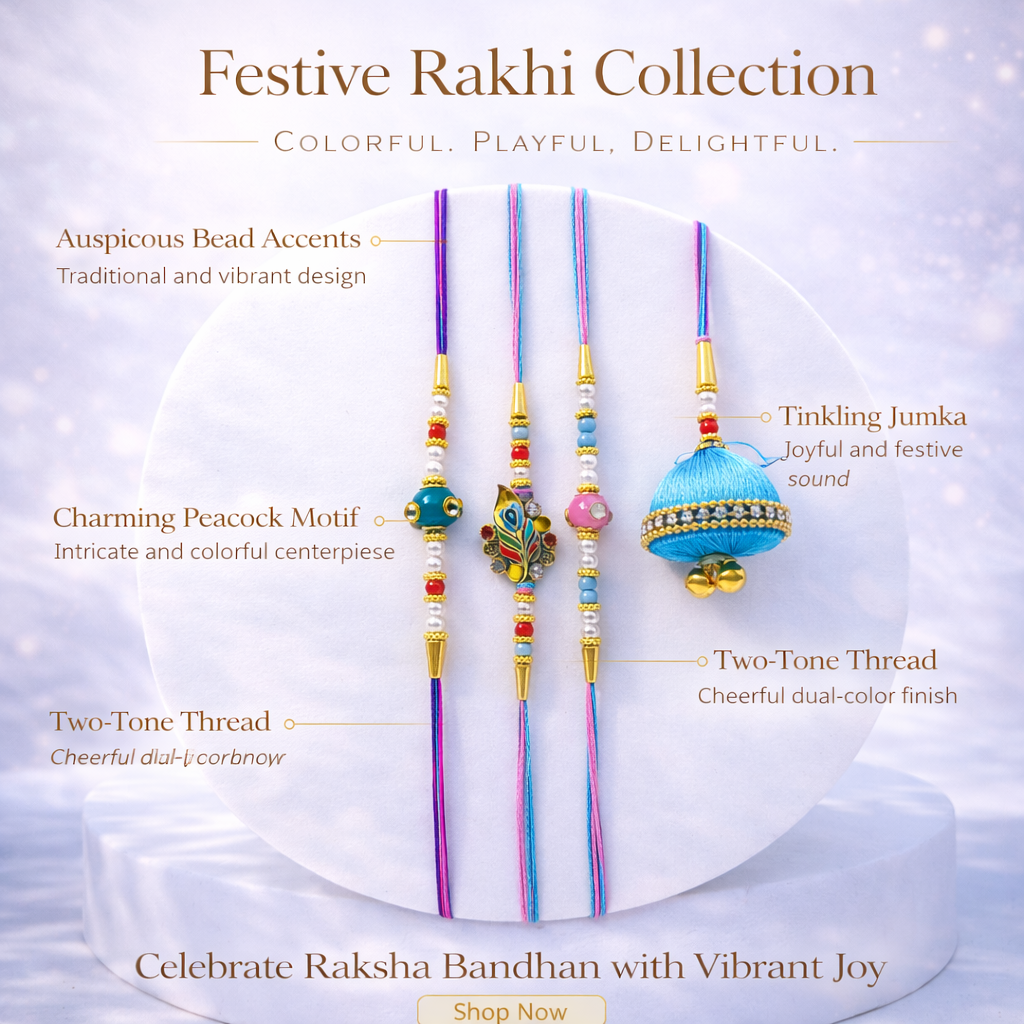 Sky Blue Peacock Family Set (4 Pcs)