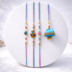 Sky Blue Peacock Family Set (4 Pcs)