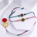 Peacock Eye Crystal Rakhi (Set of 2)