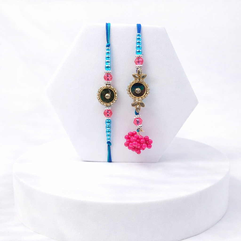 Designer Peacock Bhaiya Bhabhi Set