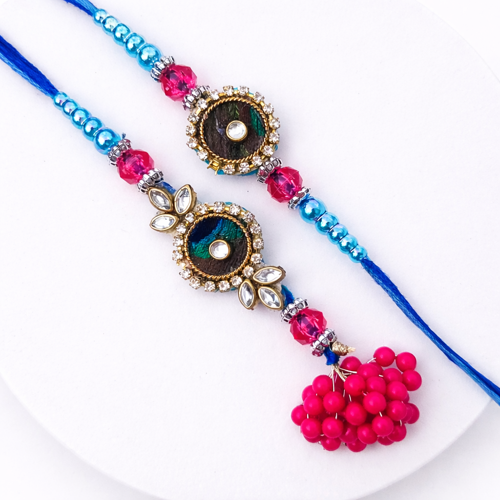 Designer Peacock Bhaiya Bhabhi Set