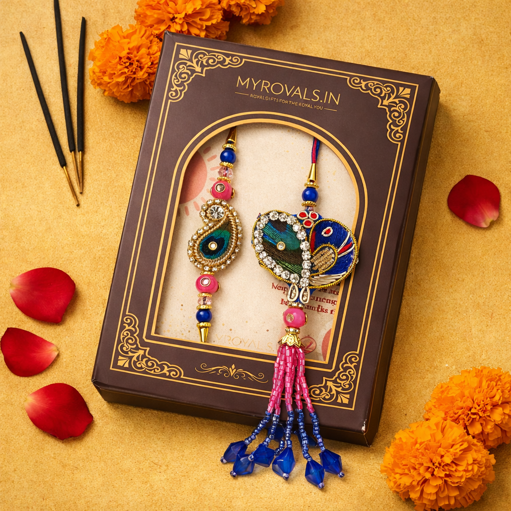 Peacock Heart Bhaiya Bhabhi Set