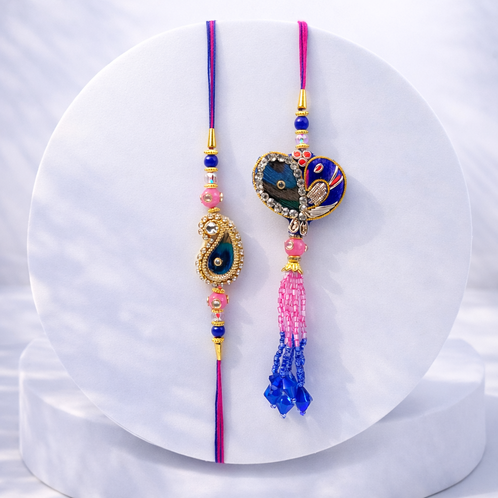Peacock Heart Bhaiya Bhabhi Set
