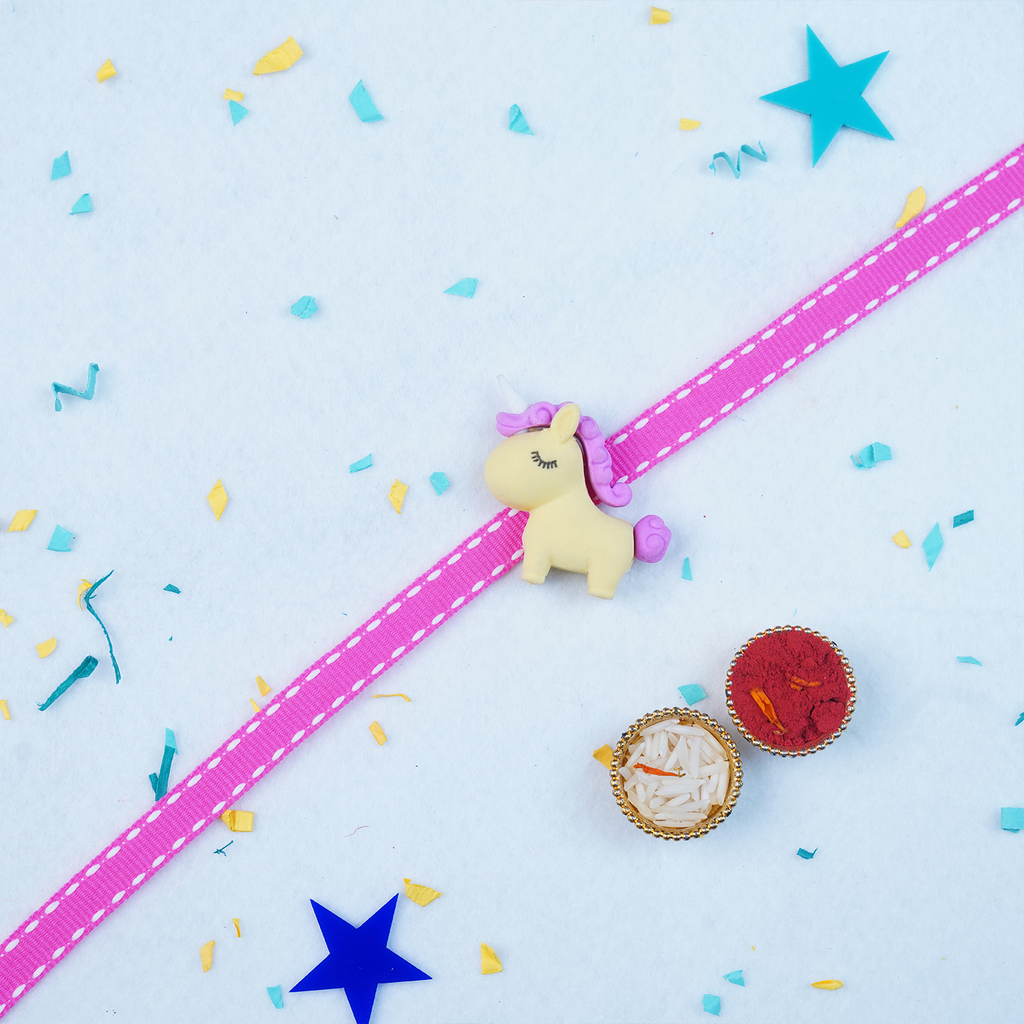 Unicorn Kids Rakhi Hamper with Chocolates & Roli Chawal – Mega Gift Pack for Little Brother