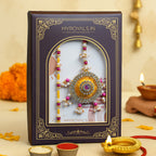 Premium Yellow Bhaiya Bhabhi Rakhi Set with Royal Gift Box