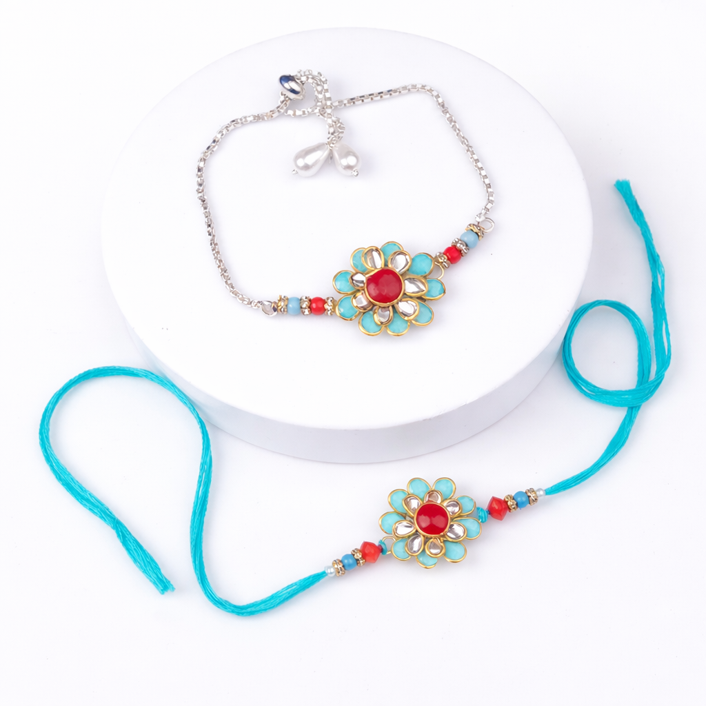 Premium Floral Bhaiya Bhabhi Bracelet Set