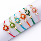 Colorful Floral Pearl Rakhi - Pack of 6