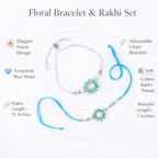 Blue Floral Bhaiya Bhabhi Rakhi