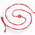 Red Flower Rakhi with Pearl Center