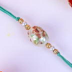 Premium Designer Stone Rakhi Set with Roli-Chawal & Greeting Card