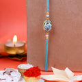Handcrafted Ethnic Rakhi Set with Roli-Chawal & Festive Greeting Card