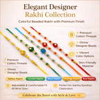 Multicolor Stone Rakhi - Pack of 5
