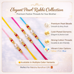 Designer Stone & Pearl Rakhi Pack of 4