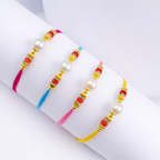 Designer Stone & Pearl Rakhi Pack of 4
