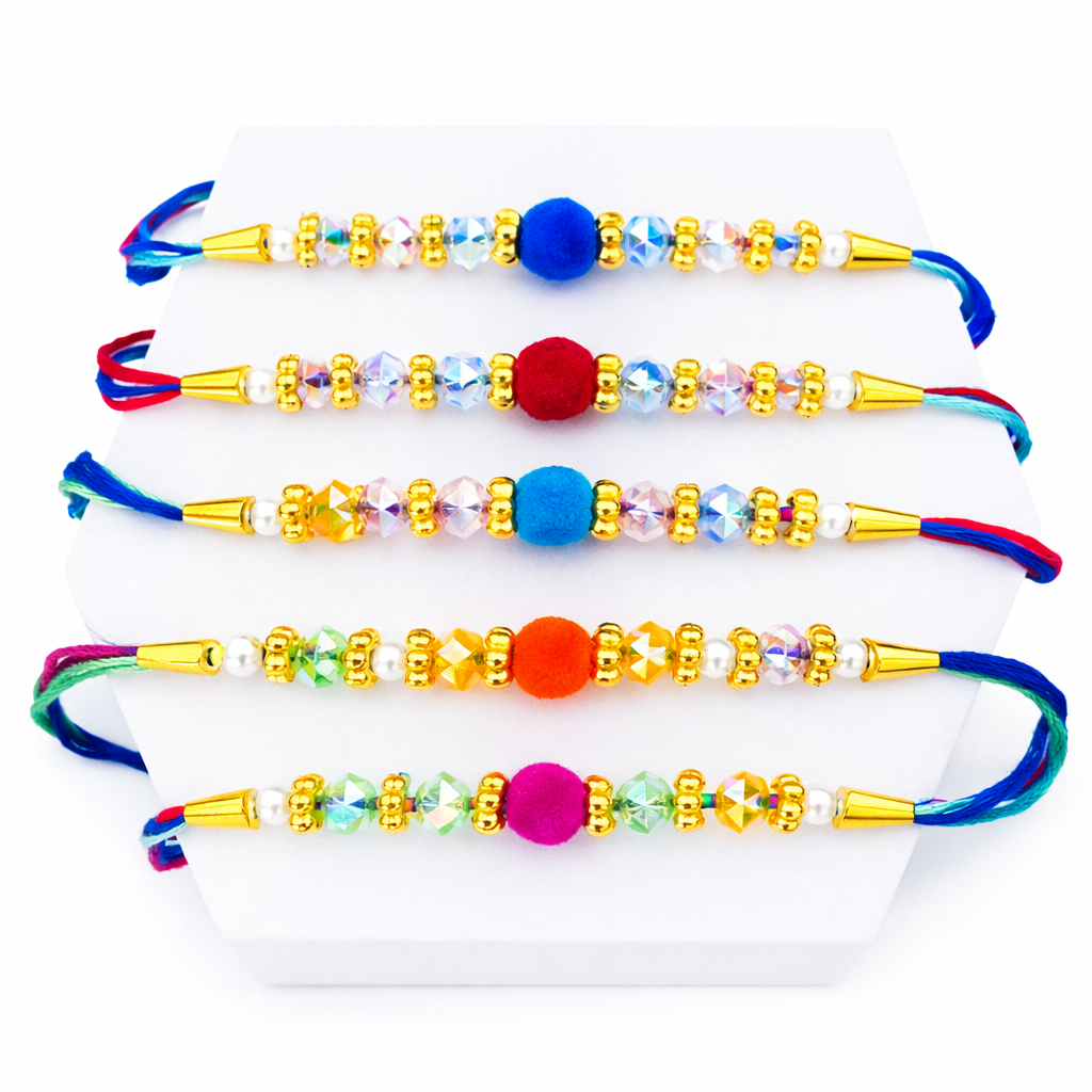 Velvet Bead Rakhi (Set of 5)