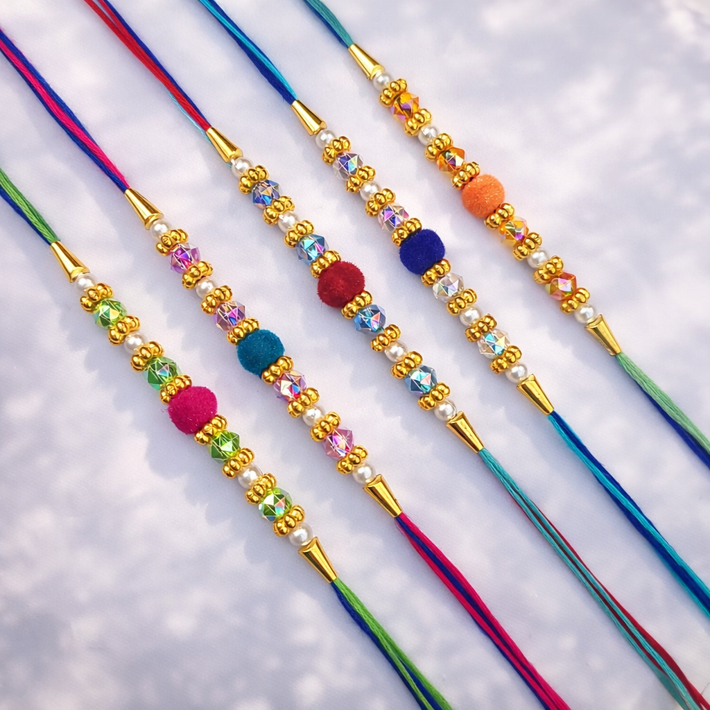 Velvet Bead Rakhi (Set of 5)