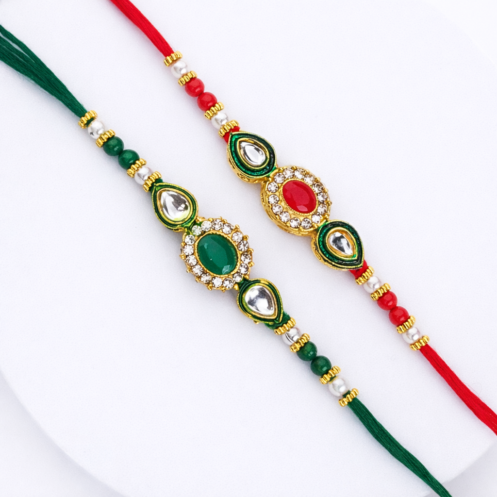 Kundan & Stone Rakhi (Set of 2)